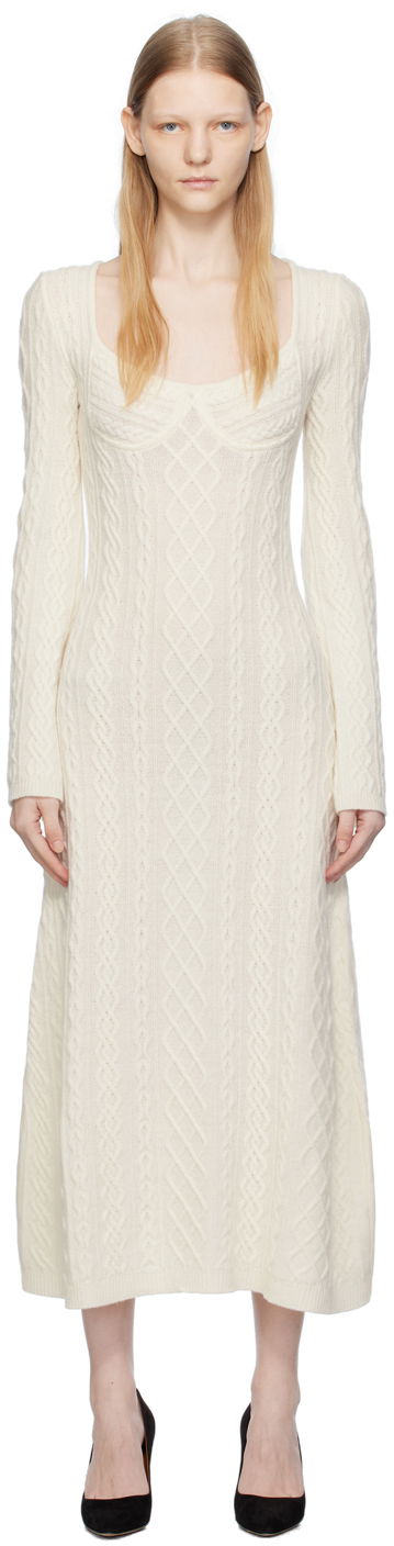 Pокля CHLOÉ Cable Knit Maxi Dress Бежово | CHC23WMR10590107S