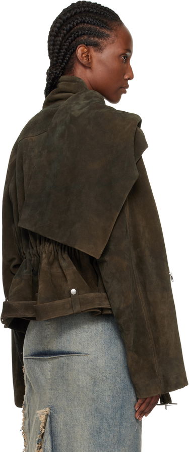 Яке Rick Owens Concordians Cropped Scarf Flight Suede Jacket Кафяво | RO02E4793 LCSI, 2