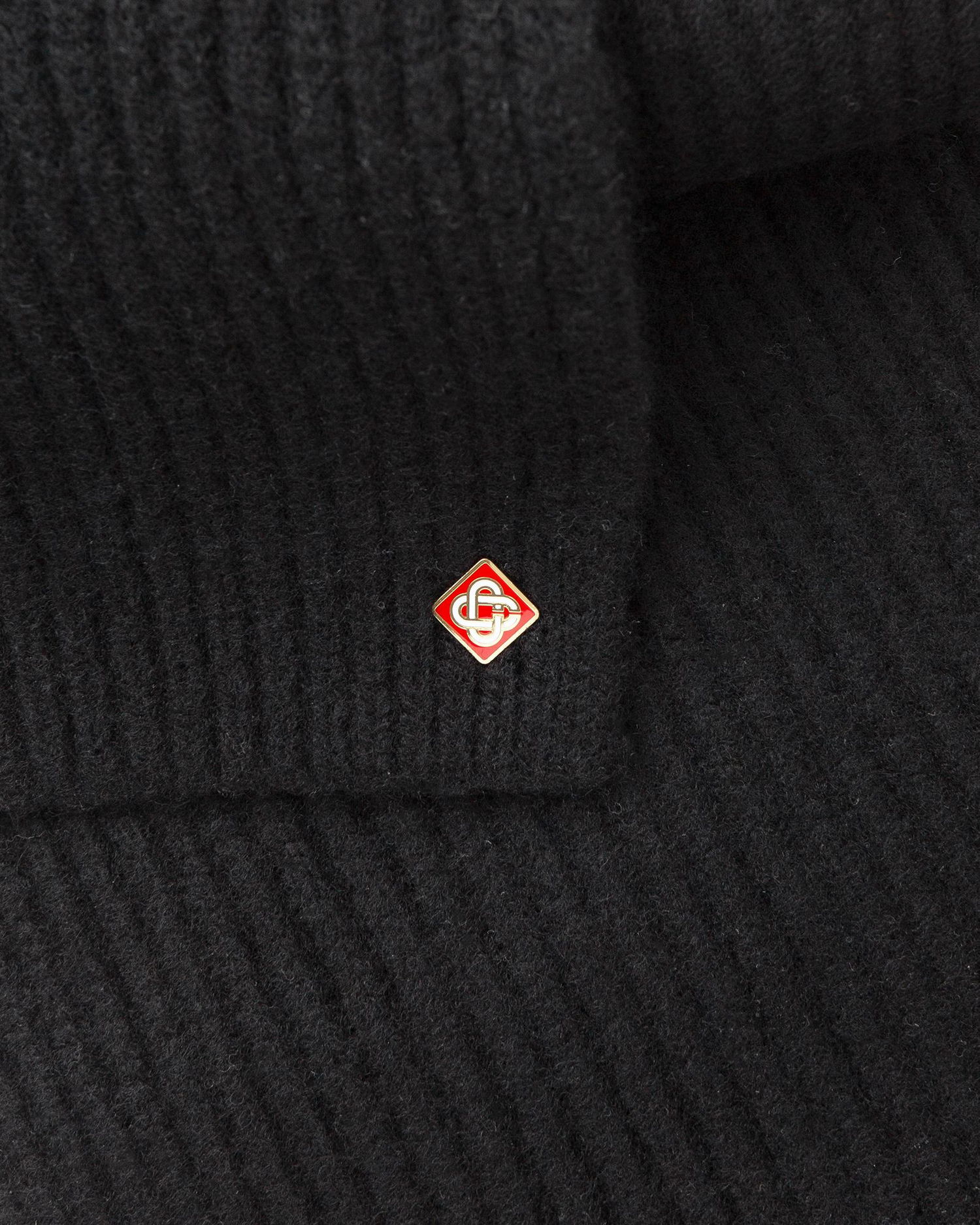 Шал Casablanca Rib Knit Scarf Черно | A-AW25-ACC-270-05, 1