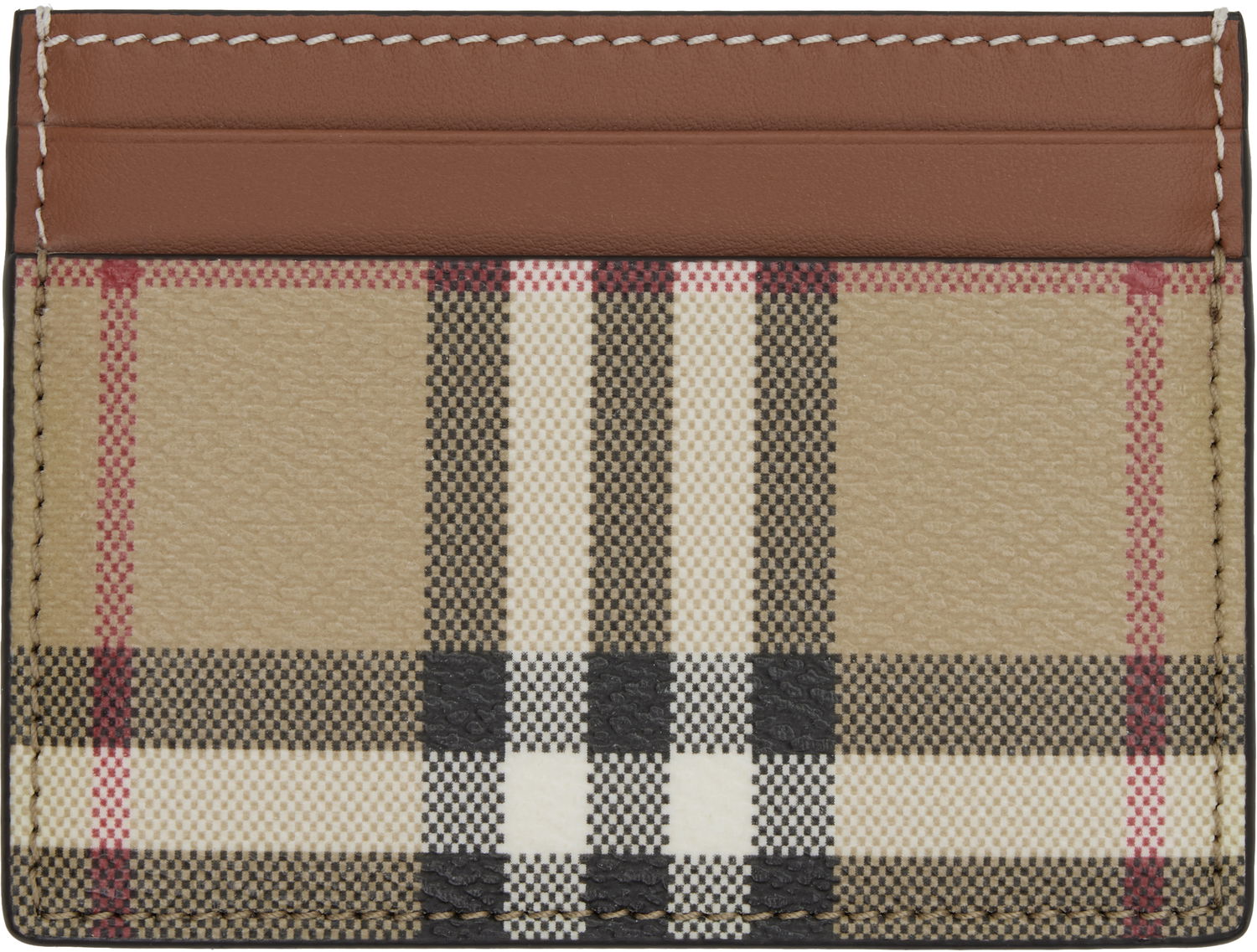 Портфейл Burberry Burberry Check Case Card Holder Бежово | 8109801, 0
