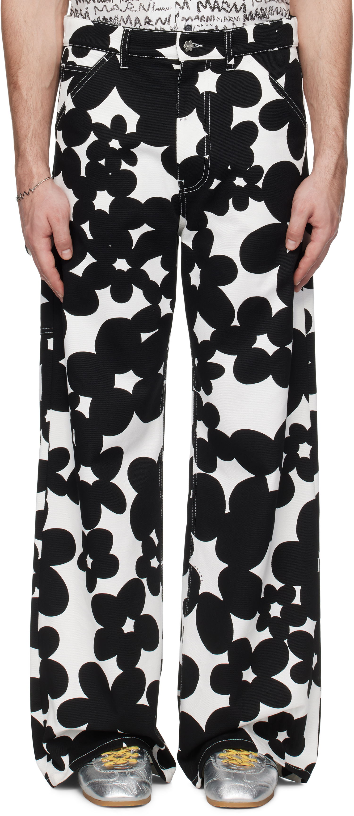 Карго панталони Marni Marni Dillies Print Cargo Pants Бяло | PUMU0287A0 UTC462, 0