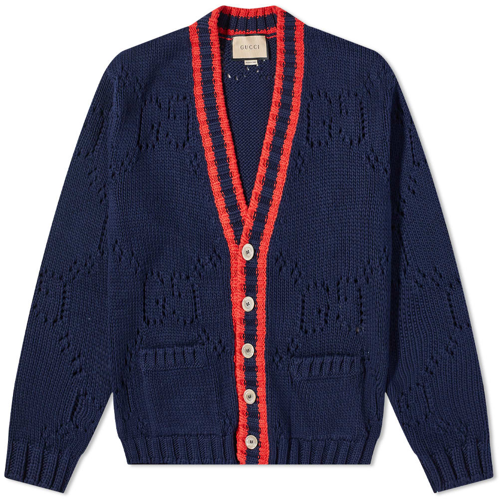 Пуловер Gucci GRG Placket GG Cardigan Тъмно синьо | 692156-XKCBA-4668, 0