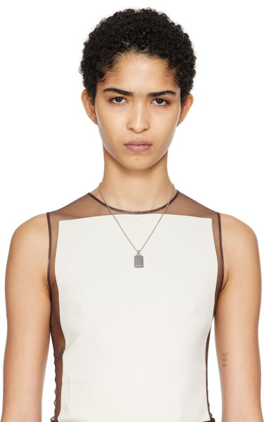 Колие Courrèges Charm Necklace With Pendant Металик | 324ACO029LA0001, 1
