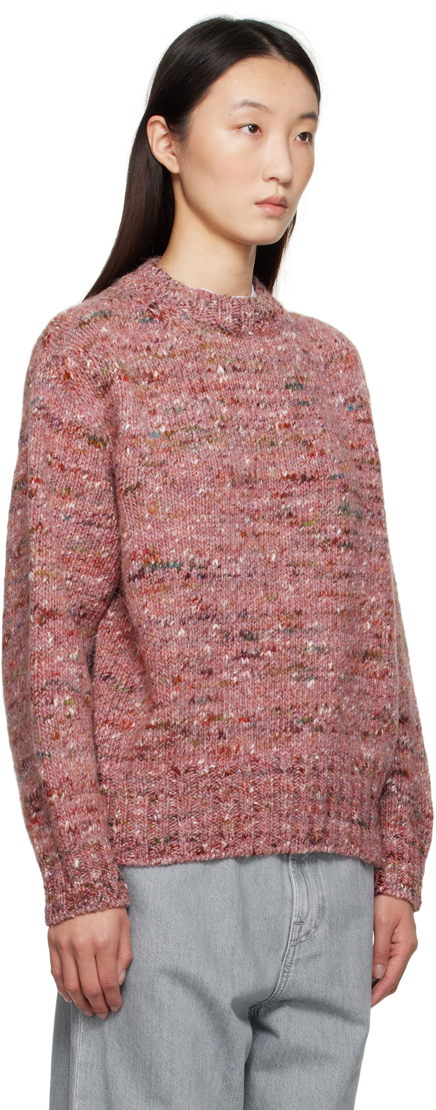 Пуловер Róhe Róhe Melange Crewneck Sweater Розово | 416-23-330, 1