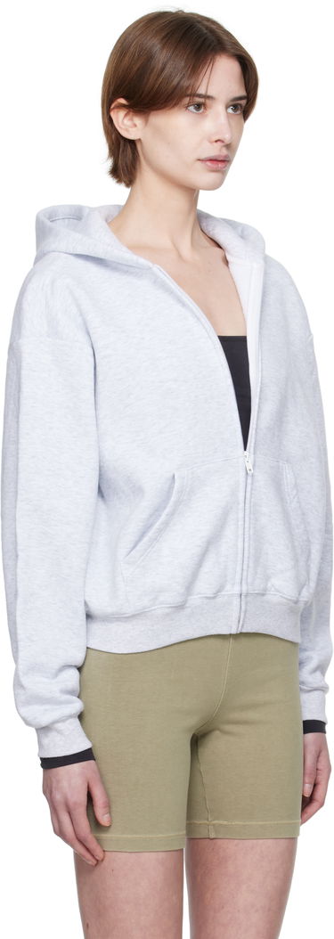 Суитчър SKIMS SKIMS Cotton Fleece Classic Zip Hoodie Черно | ZU-ZUP-8366W, 4