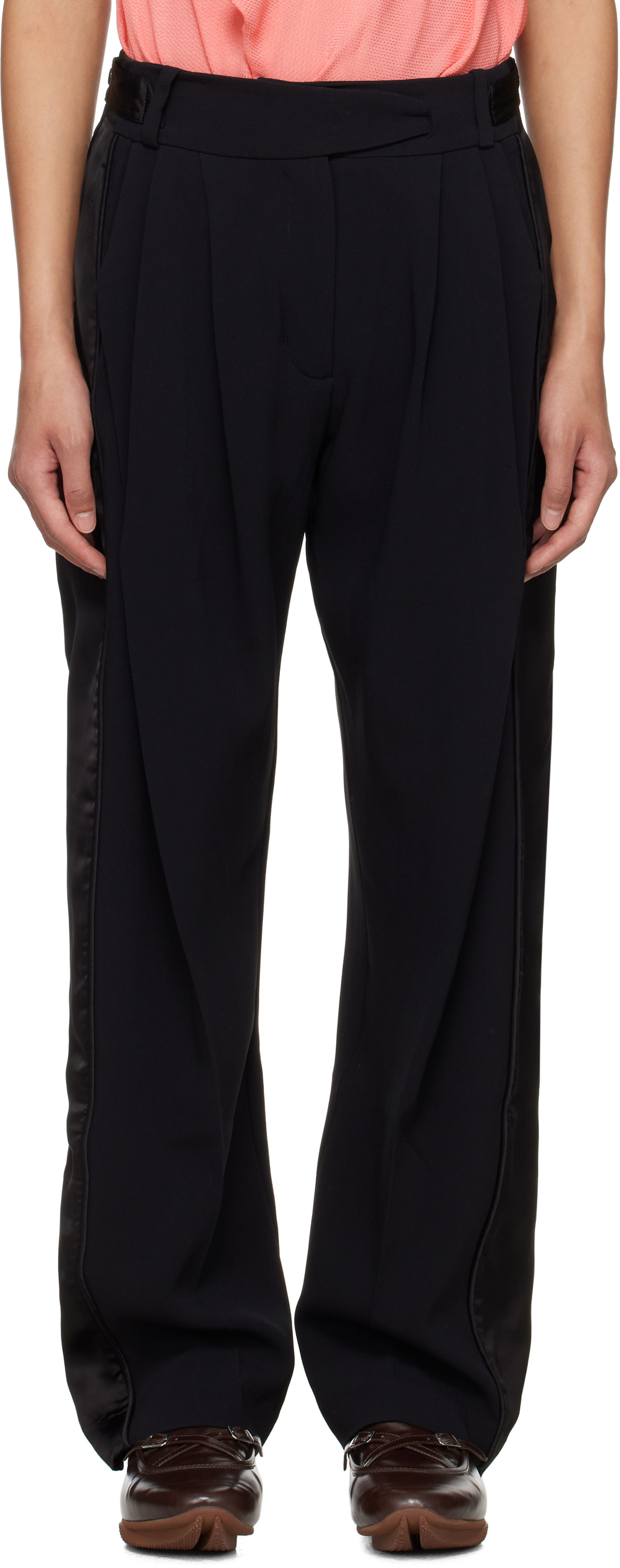 Панталони KIKO KOSTADINOV Kiko Kostadinov Cauda Pleated Trousers Черно | KKWSS25T02-4, 0