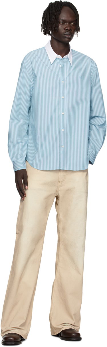 Риза Acne Studios Acne Studios Striped Button-Up Shirt Тюркоазено | CB0114-, 3