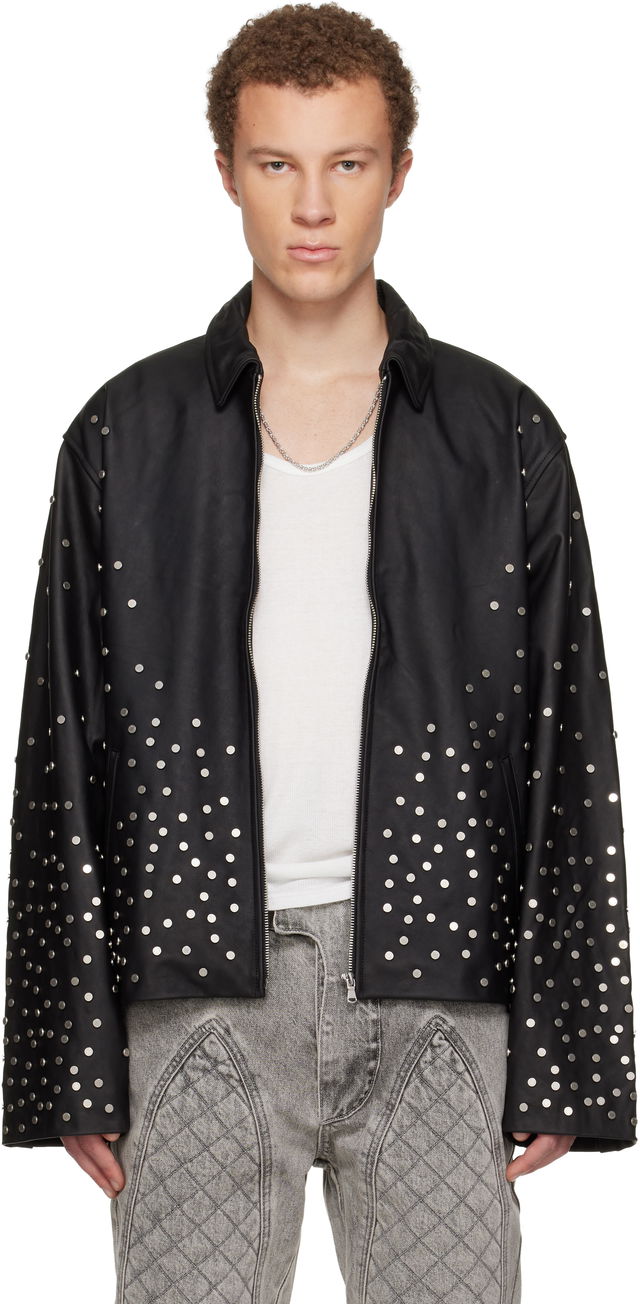 Who Decides War Studded Leather Trucker Jacket