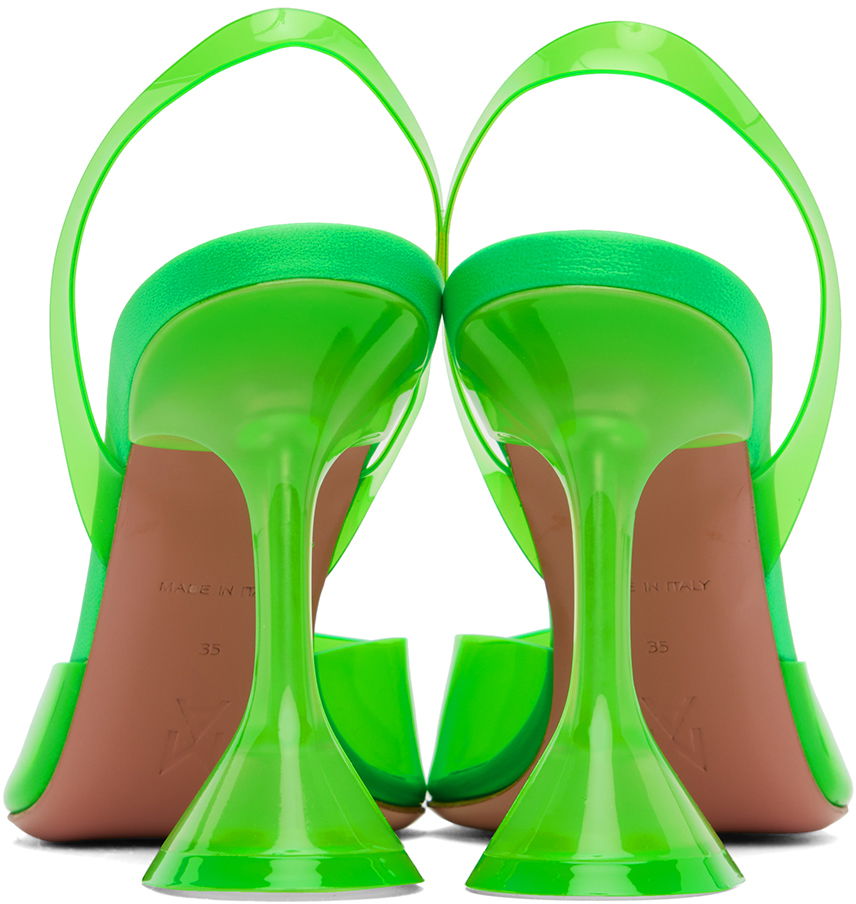 Кецове и обувки Amina Muaddi Sling Back Heels Зелено | HOLLI GLASS SLING CL PVC, 1