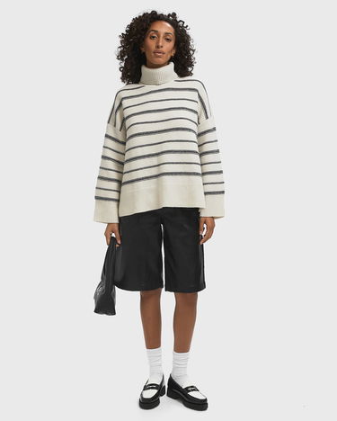 Пуловер Samsoe Samsoe Striped Turtleneck Sweater Бяло | F25300177-CLR002299, 2