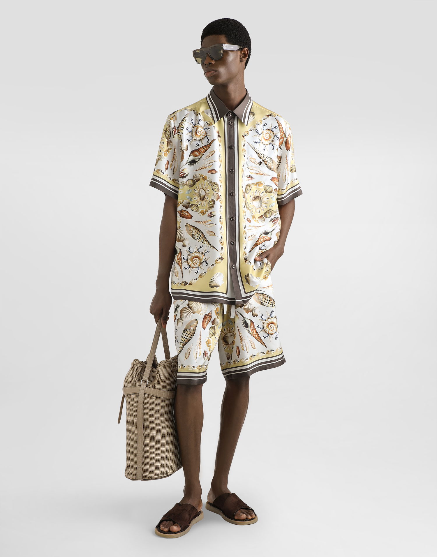 Къси панталони Dolce & Gabbana Printed Silk Twill Seashell Shorts Многоцветен | GV37ATHI1ZGHG5PL, 1