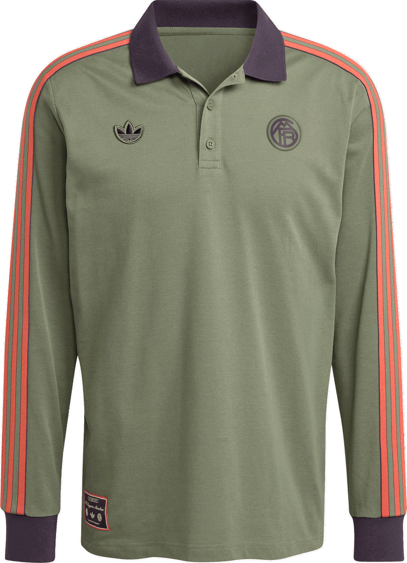 Поло тениска adidas Originals FC Bayern Munich Icon Long Sleeve Polo Shirt Зелено | jn0253