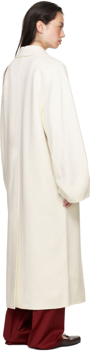 Палта Loulou de Saison Loulou de Saison Borneo Double-Breasted Long Coat Бяло | BORNEO, 2