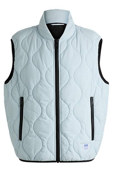 Жилетка BOSS Quilted Gilet with Logo Patch Синьо | 50510243