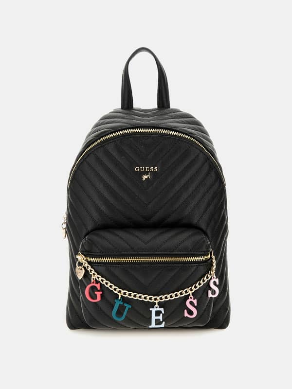 Раница GUESS Chain Lattering Logo Backpack Черно | J4RZ17WFZL0