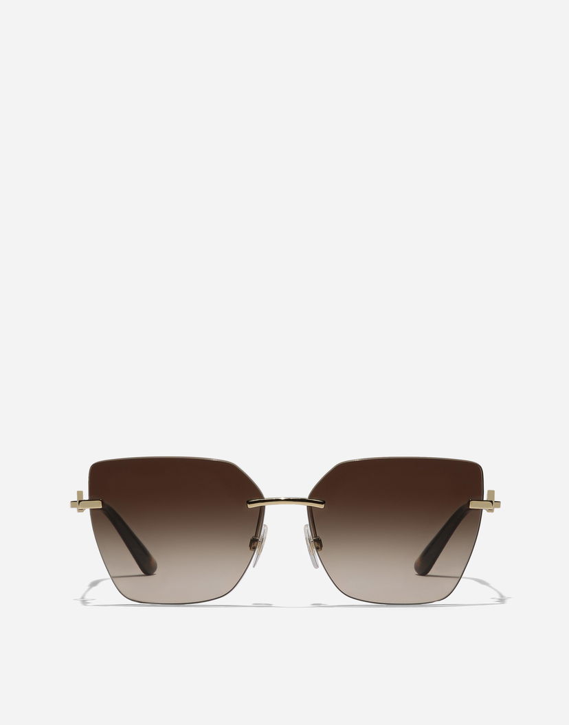 Слънчеви очила Dolce & Gabbana Dolce & Gabbana Dg Flip New Arrivals Rimless Gradient Geometric Gold-Tone Sunglasses Кафяво | VG2321VM2139V000