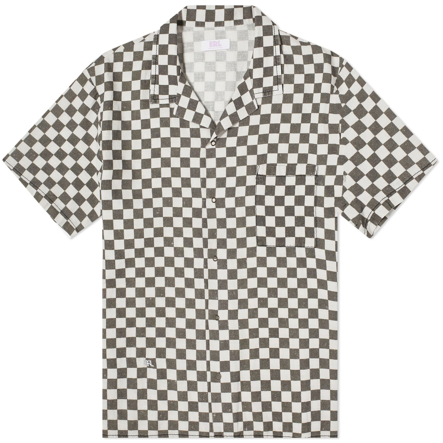Риза ERL Checkerboard Vacation Shirt Бяло | ERL08B016-BKW, 0