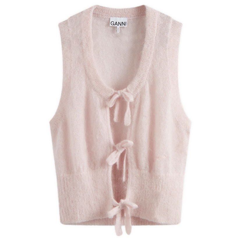 Жилетка GANNI Tie String Vest in Lilac Бежово | K2268-395