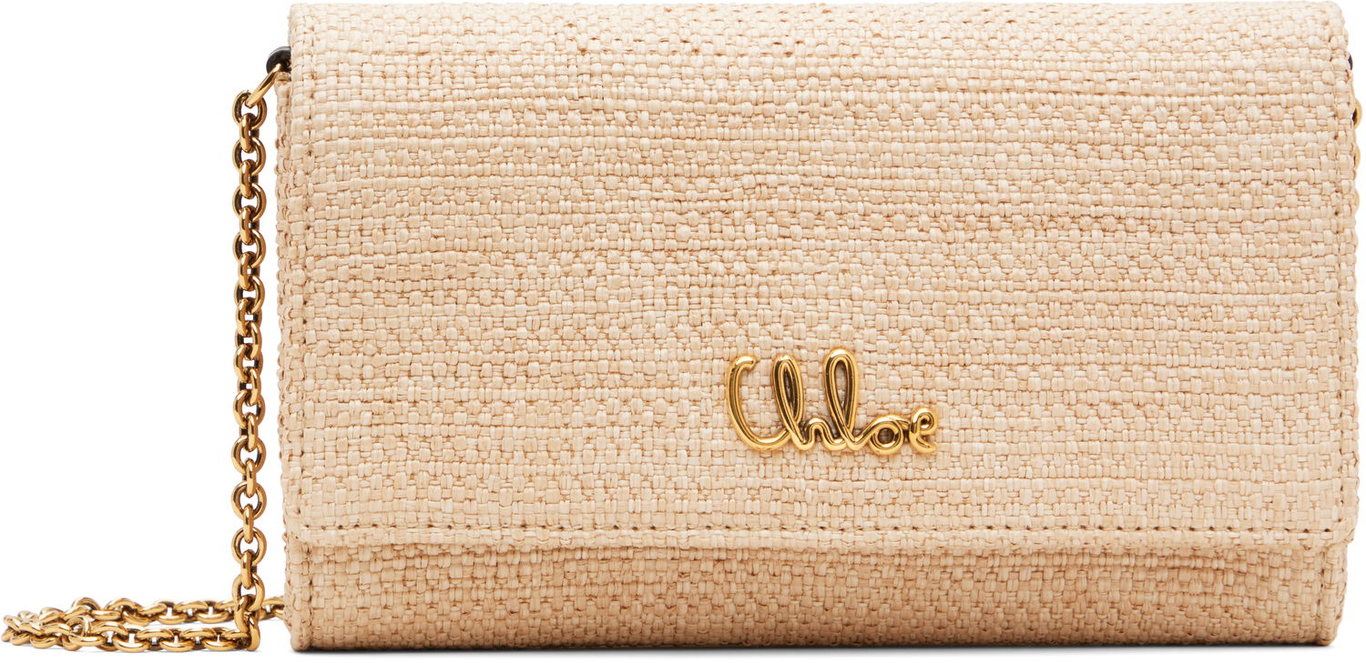 Чанта през рамо CHLOÉ Chloé Iconic Flap Wallet On Chain Clutch Бежово | CH25UP559P19, 0