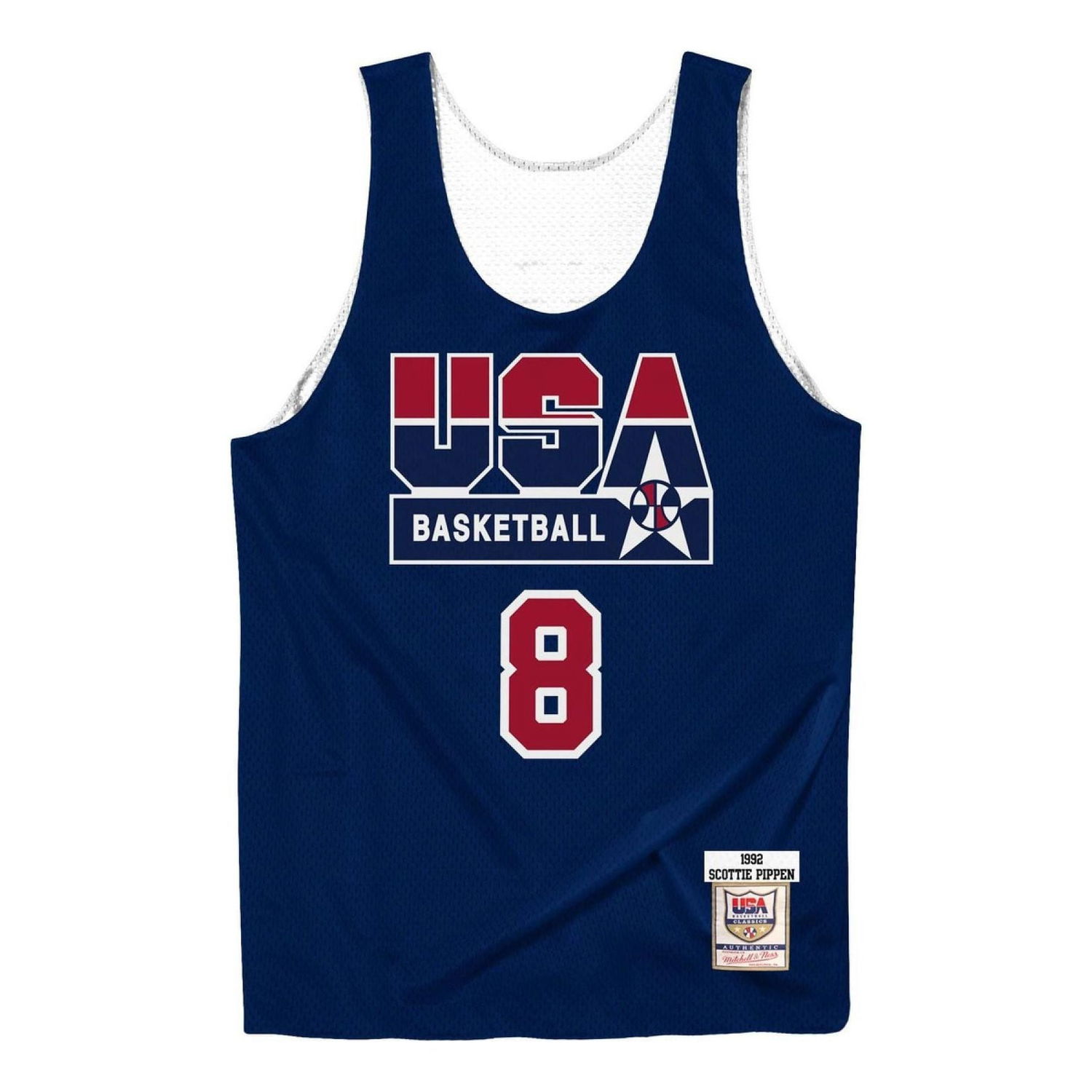 Потник Mitchell & Ness Mitchell & Ness Team USA 1992 Scottie Pippen Basketball Reversible Jersey Синьо | ARPJLG18029-USANAVY92SPI, 0