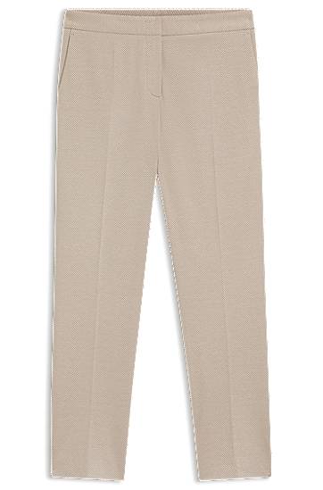 Панталони BOSS Slim-fit trousers in patterned performance-stretch jersey Бежово | 50555740, 0