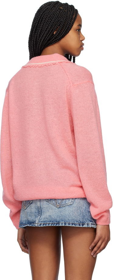 Поло тениска We11done Destroyed Knit Polo Розово | WD-KT1-23-665-U-PK, 2
