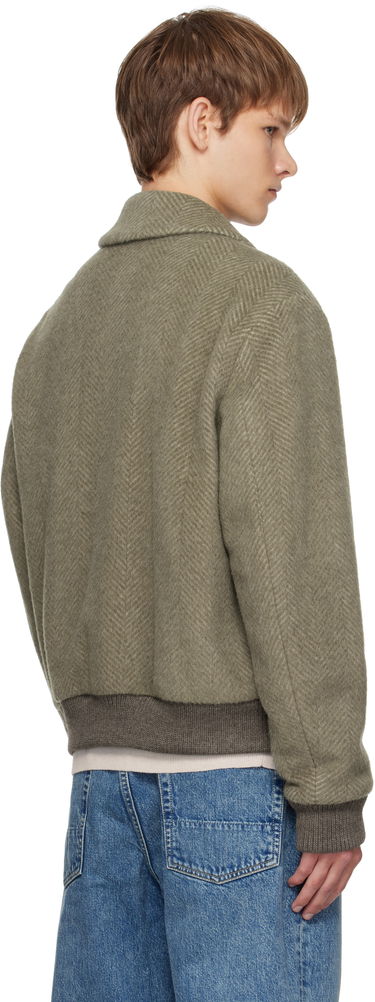 Яке BOSS Herringbone Regular-Fit Alpaca Blend Jacket Кафяво | 50550739, 3