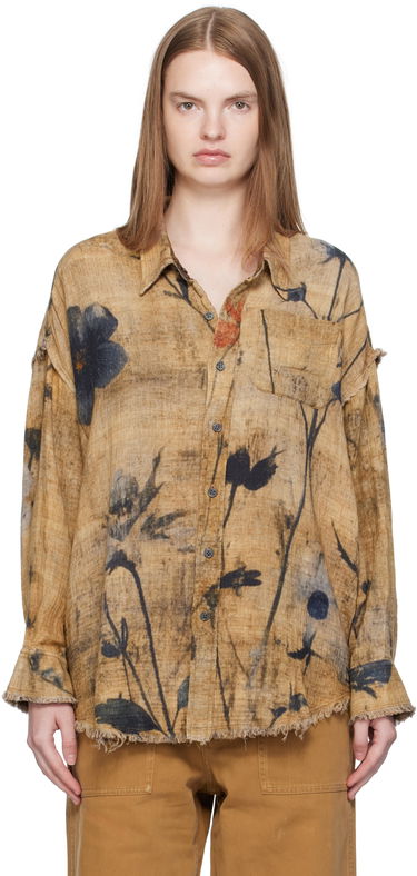 Риза R13 R13 Drop Neck Reversible Shirt Кафяво | R13WR463-R583B, 0