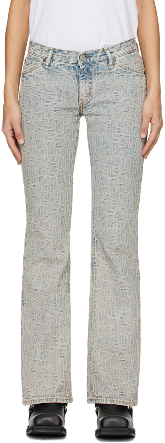 Дънки Acne Studios Acne Studios 2005 Embossed Bootcut Jeans Синьо | A00440-, 0