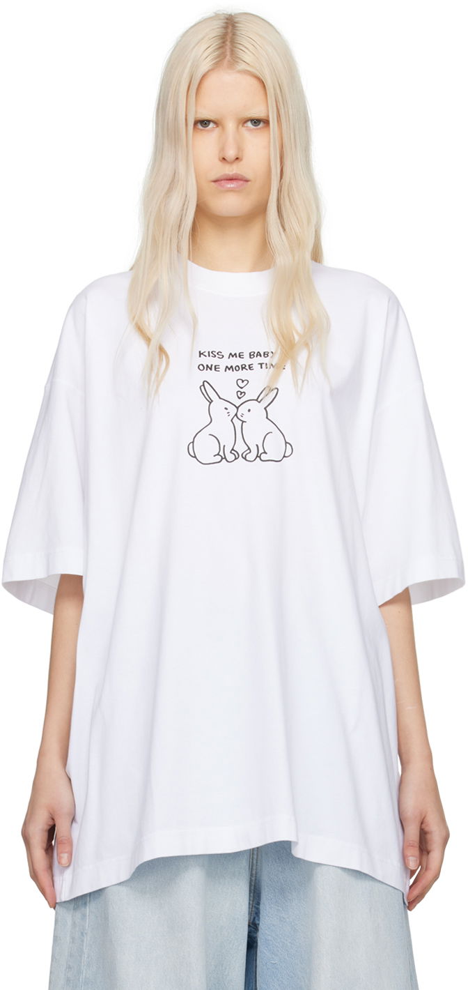 Тениска VETEMENTS Kissing Bunnies T-Shirt Бяло | UE64TR450W