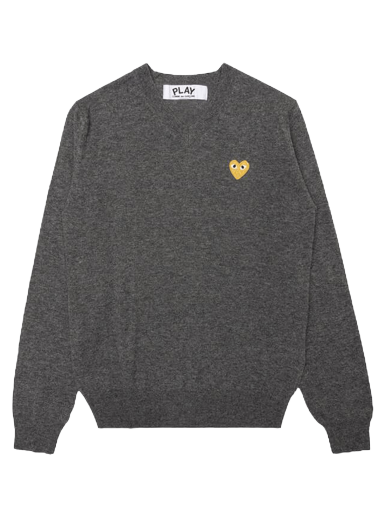 Пуловер Comme des Garçons PLAY Gold Heart Crewneck Сиво | az n048 051 3