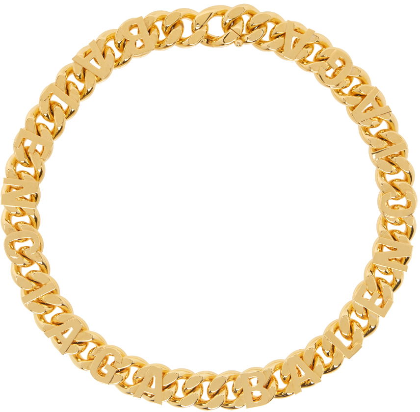 Колие Balenciaga Chain Logo Necklace Бежово | 748011 TZ99G, 0