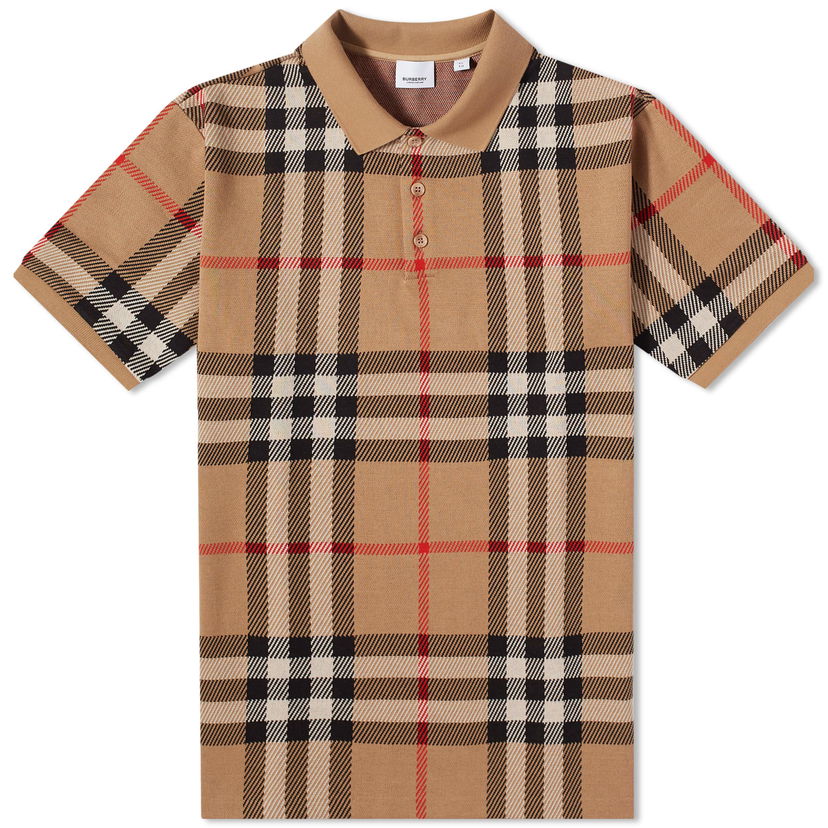 Поло тениска Burberry Burberry Ferry Check Polo Бежово | 8072663A7028
