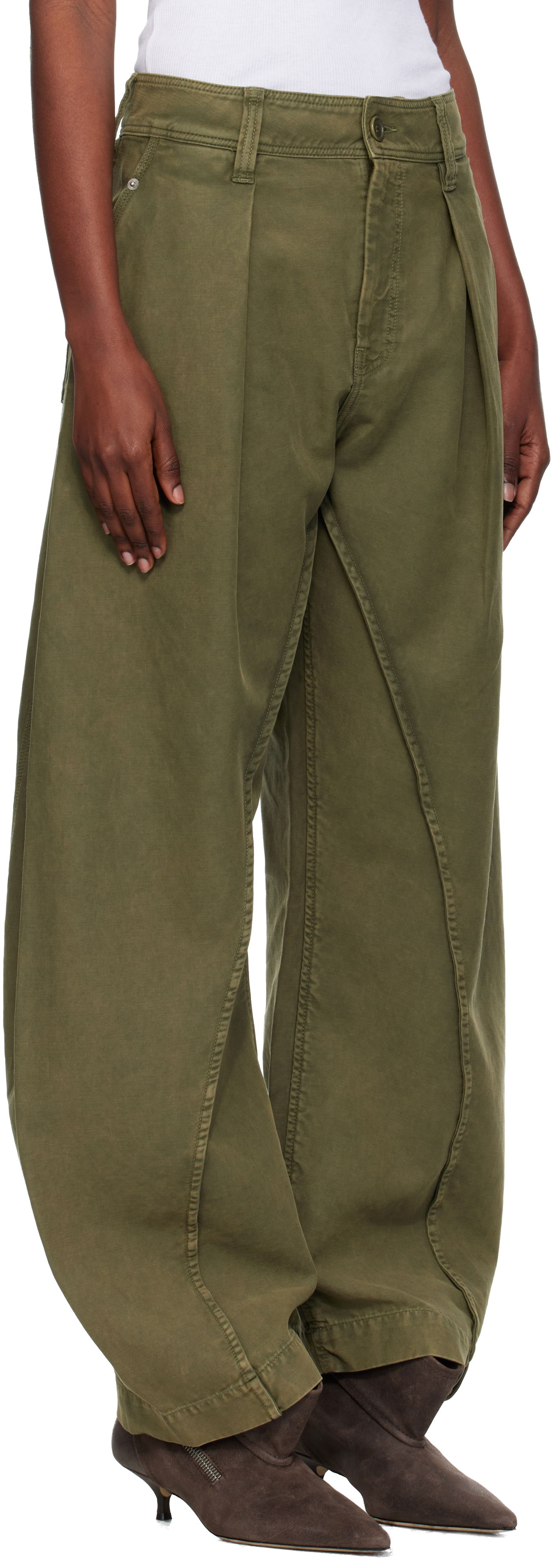 Панталони JW Anderson JW Anderson Twisted Seam Trousers Зелено | TR0417-PG1600, 1