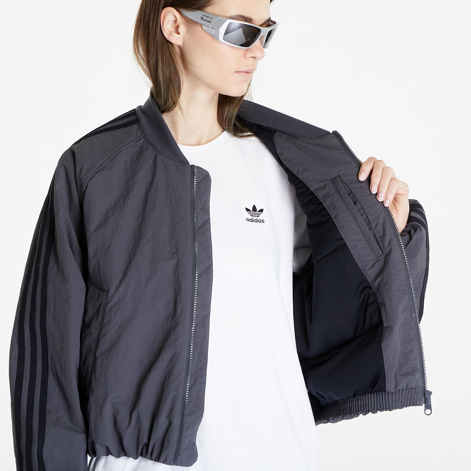 Яке бомбър adidas Originals refoil Oversized SST Jacket Сиво | II5651, 1