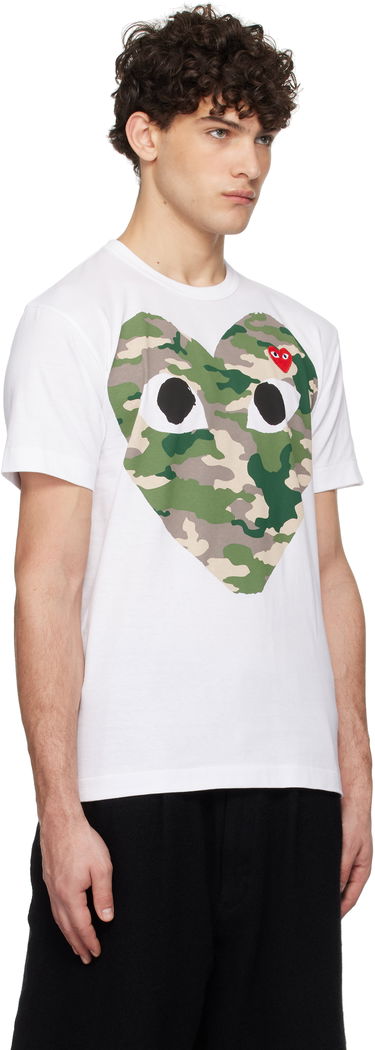 Тениска Comme des Garçons COMME des GARÇONS PLAY Camo Heart T-Shirt Бяло | AZ-T242-051, 1