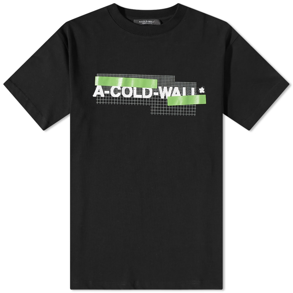 Тениска A-COLD-WALL* Grid Logo Tee Черно | ACWMTS106-BK, 0