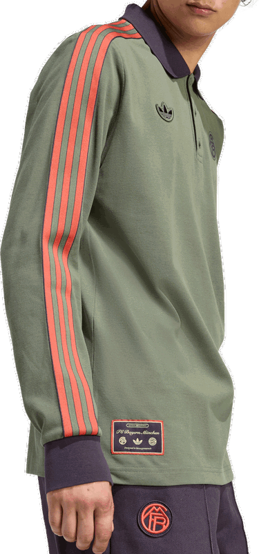 Поло тениска adidas Originals FC Bayern Munich Icon Long Sleeve Polo Shirt Зелено | jn0253, 3