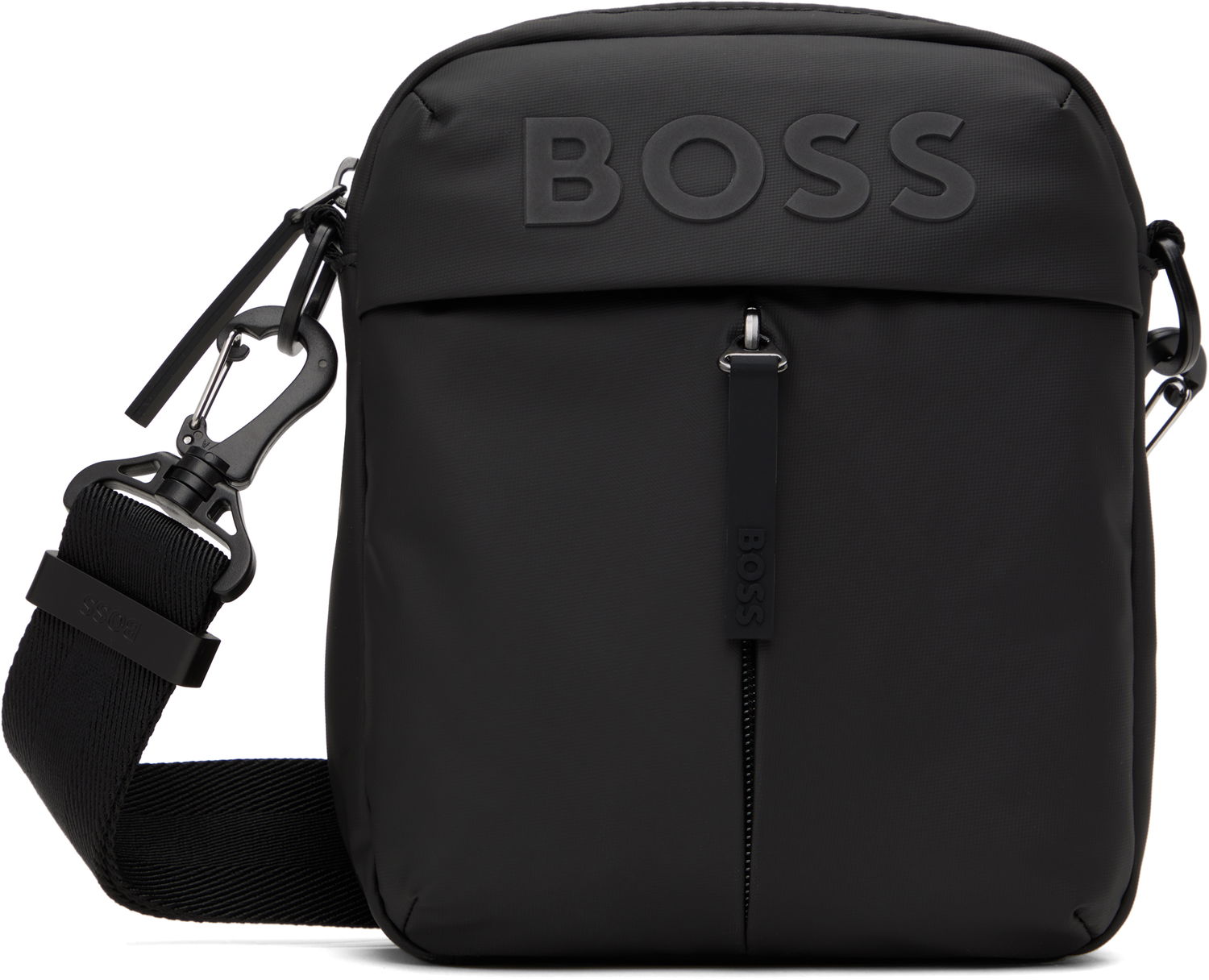 Чанта през рамо BOSS Faux-Leather Reporter Bag Черно | 50516893, 0
