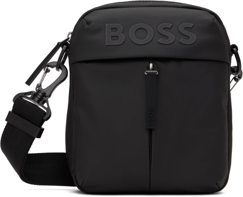 Чанта през рамо BOSS Faux-Leather Reporter Bag Черно | 50516893