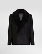 Dolce & Gabbana Double-breasted Jacket with Fur-Effect Collar