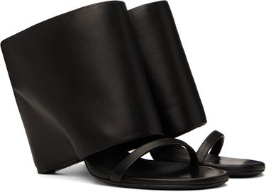Кецове и обувки Courrèges Courrèges Oblique Wedged Leather Mules Черно | 225SSD037AG0030, 3