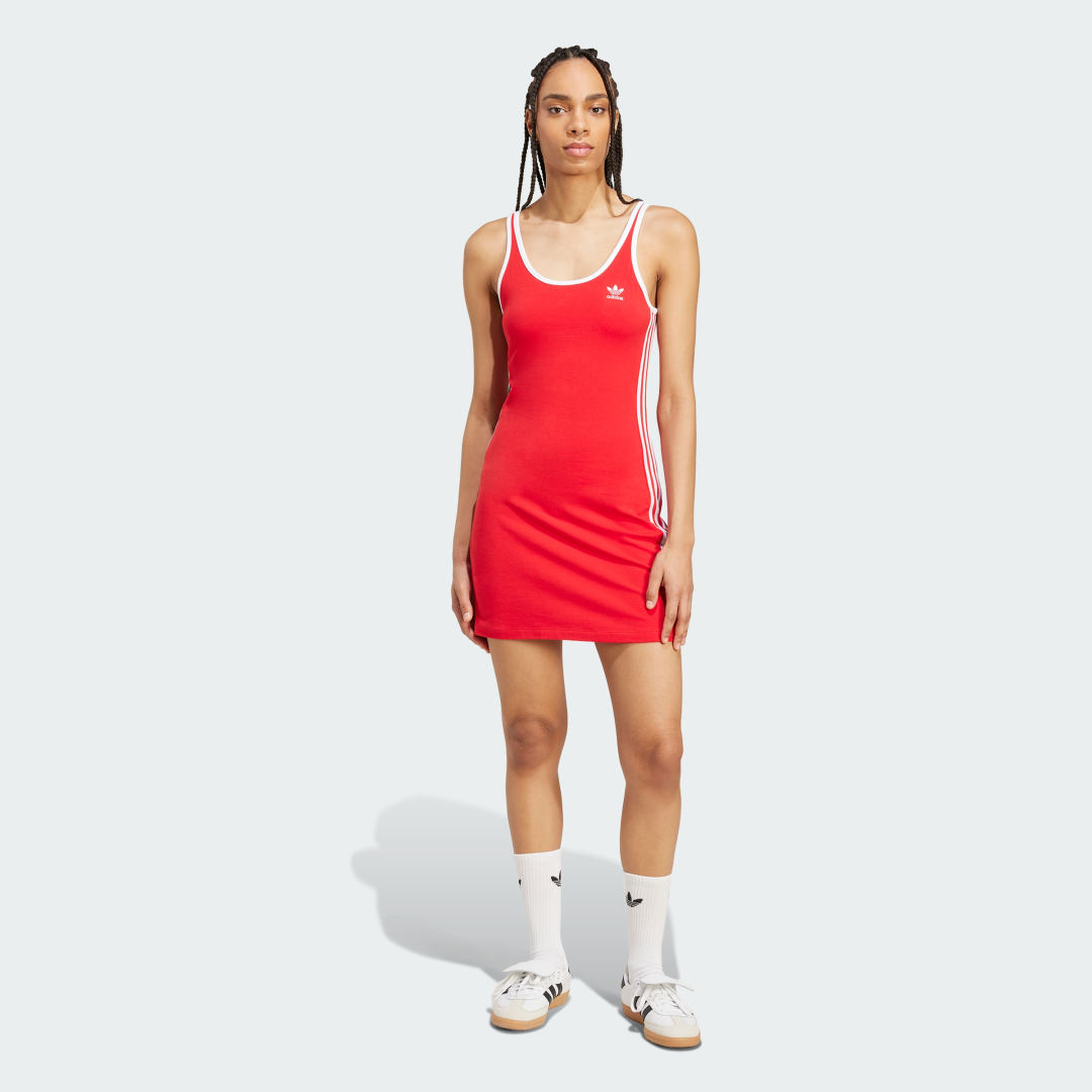 Pокля adidas Performance Adicolor 3-Stripes Tank Dress Червено | JW2584, 0