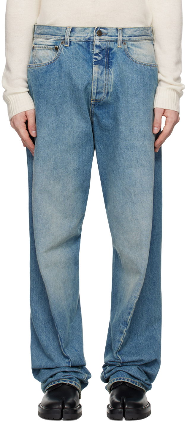 Дънки Maison Margiela Diagonal Seam Jeans Синьо | S50LA0234 S30561, 0