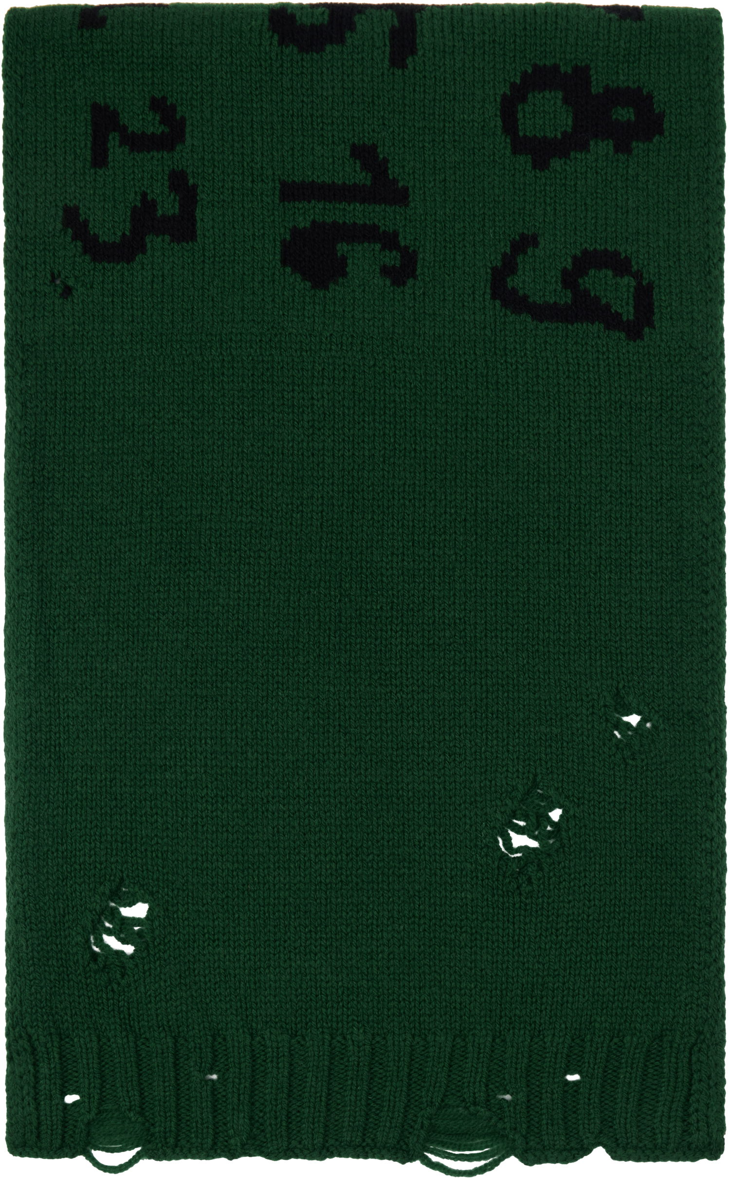 Шал Maison Margiela Numeric Knitted Scarf Зелено | S62TE0052 M13074, 1