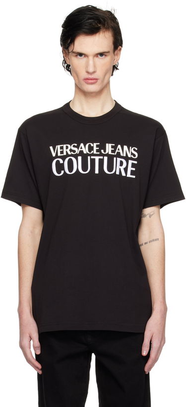 Тениска Versace Embroidered Logo T-Shirt Черно | E77GAHL03_ECJ01L, 0