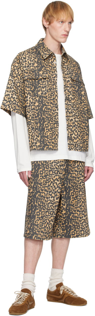 Къси панталони Rhude Rhude Leopard Traxedo Baggy Denim Shorts Жълто | RHSS25SH05012, 3