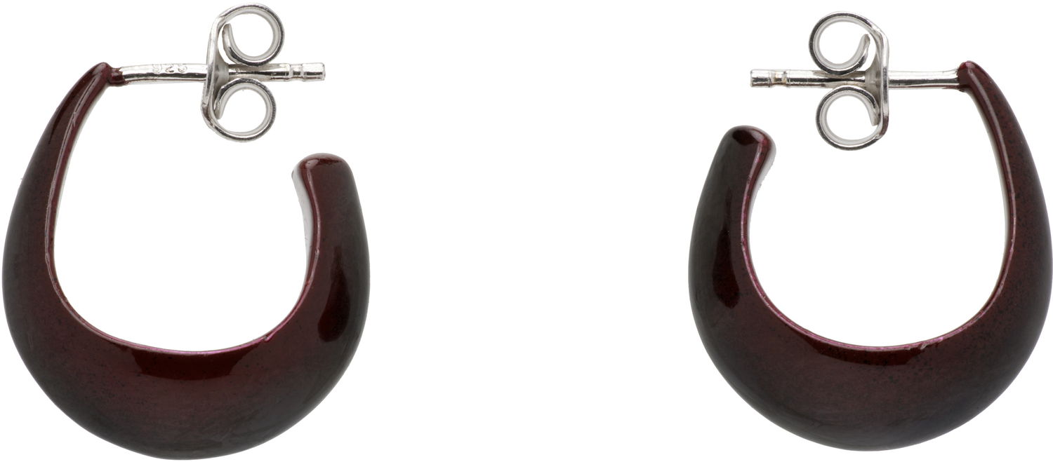 Обеци LEMAIRE Lemaire Curved Mini Drop Earrings Бургунди | AC278 LO0114, 0