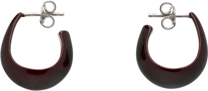 Обеци LEMAIRE Lemaire Curved Mini Drop Earrings Бургунди | AC278 LO0114