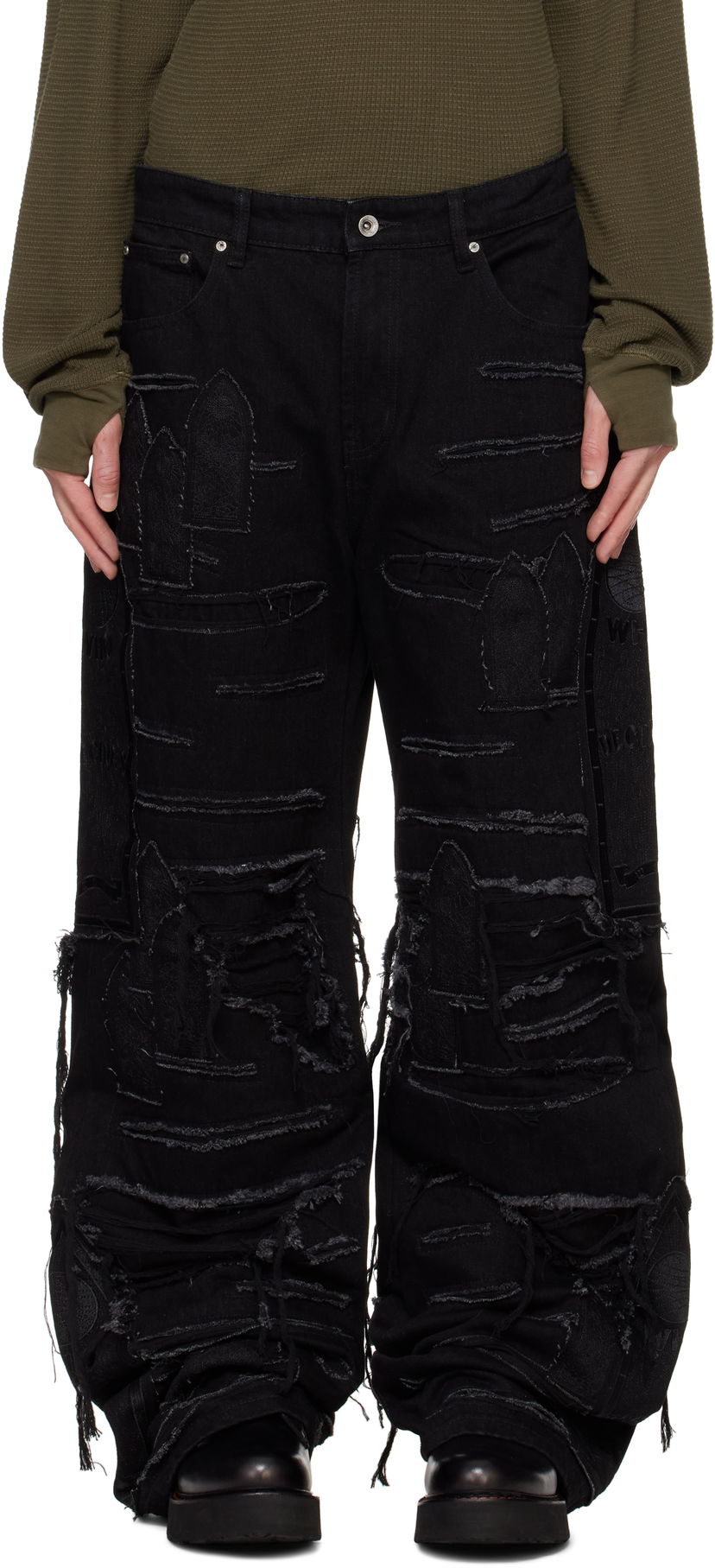 Дънки Who Decides War Ultra Flare Windowed Jeans Черно | 1120730002FW24